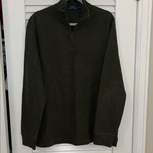 Polo by Ralph Lauren Men's Olive Green Zip-Up Sweater